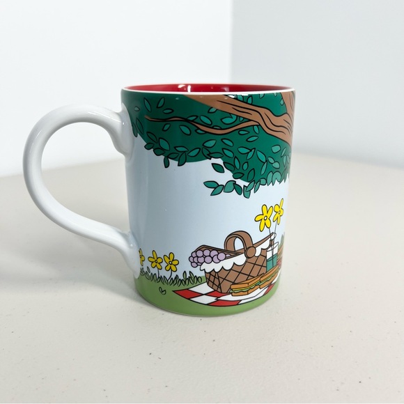 Disney Store Mickey Mouse & Minnie Mouse Picnic Kiss Coffee Mug 12oz. - Picture 4 of 8